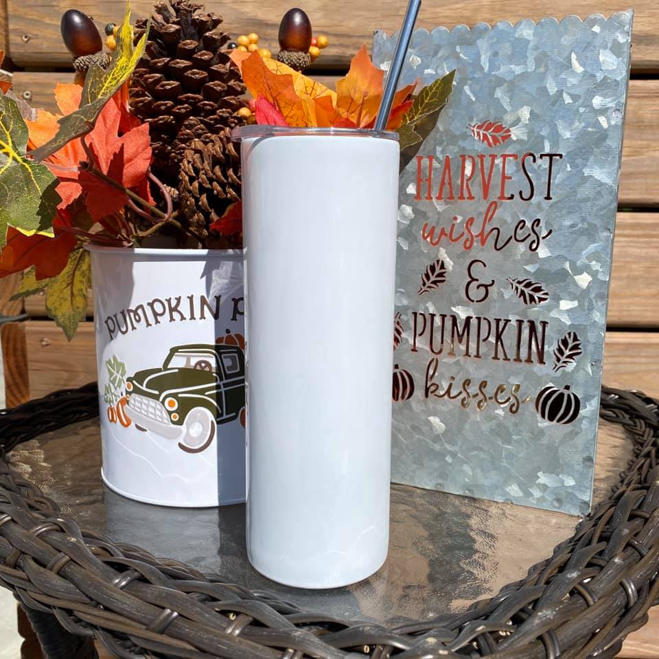 20oz Skinny Straight Sublimation Tumber (white)