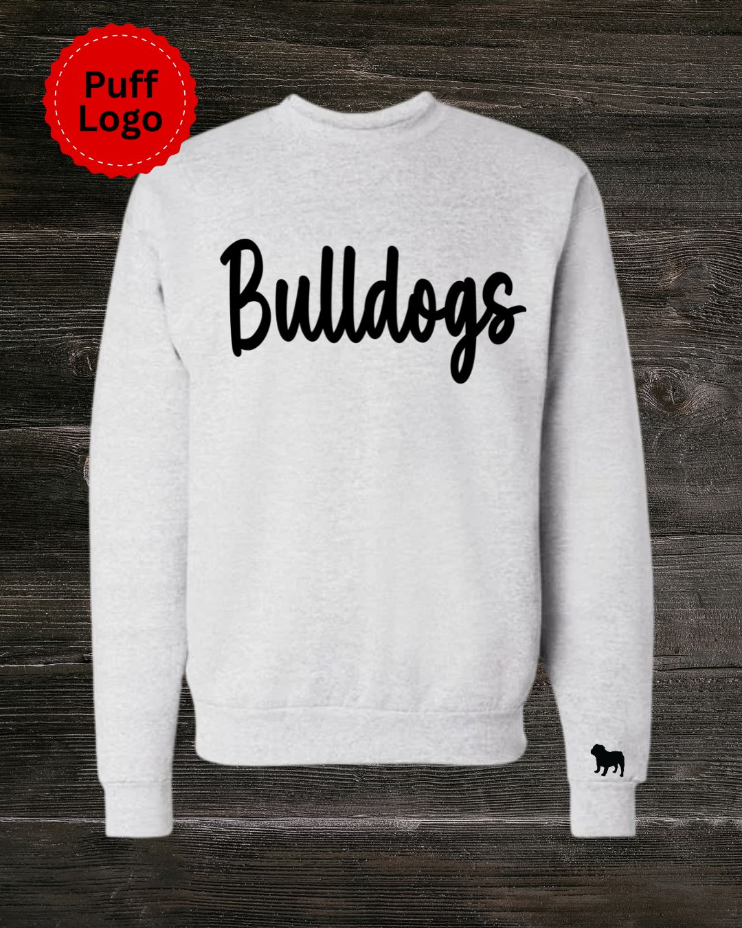 Crown Point Puff Logo Bulldogs Crew Sweatshirt