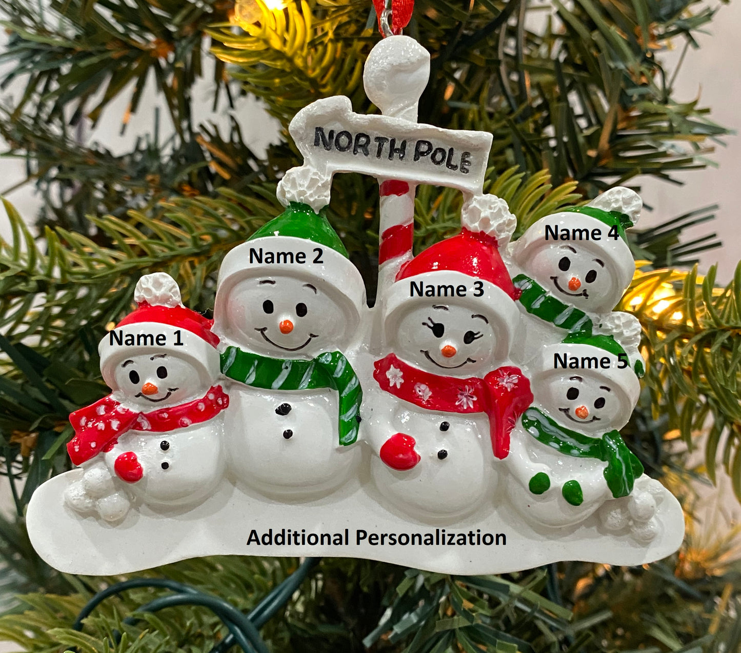 North Pole Snowman Family Ornament