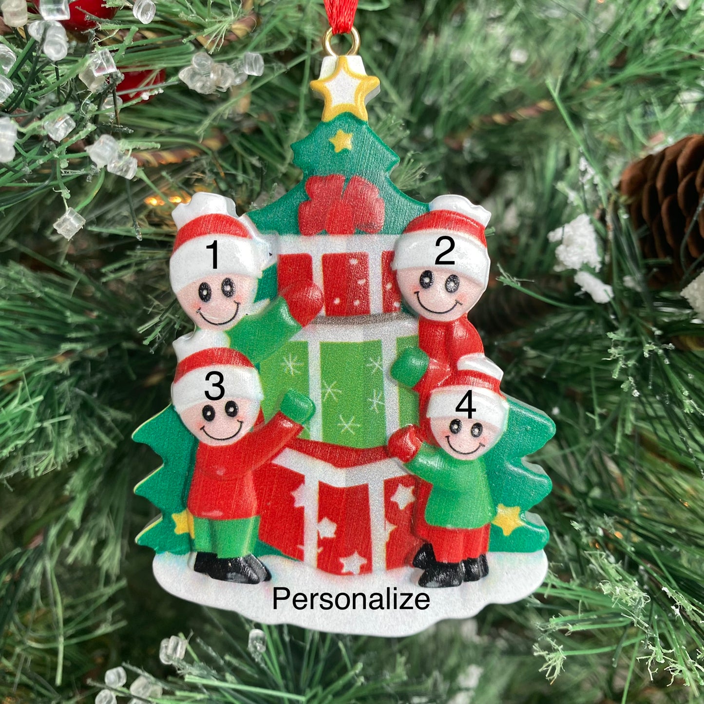 Christmas Present Family Ornament (Clearance)