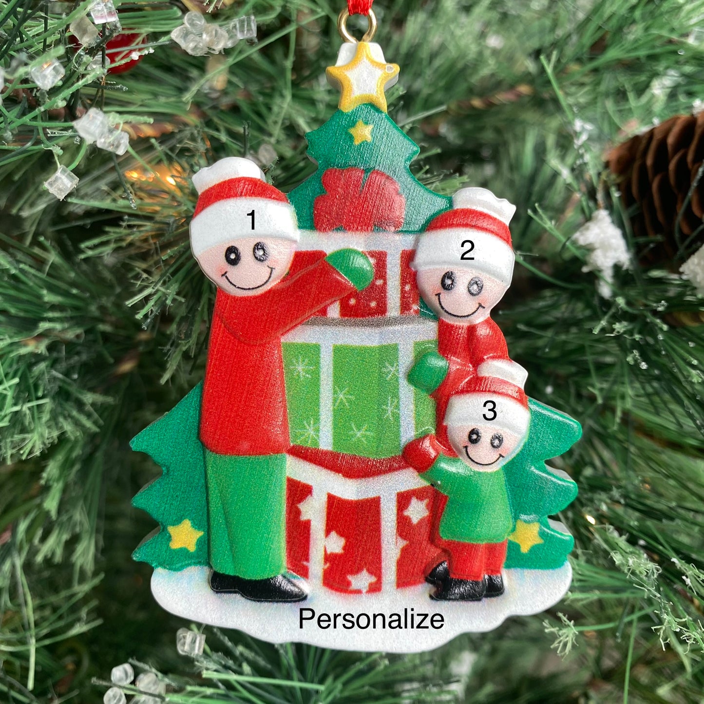 Christmas Present Family Ornament (Clearance)