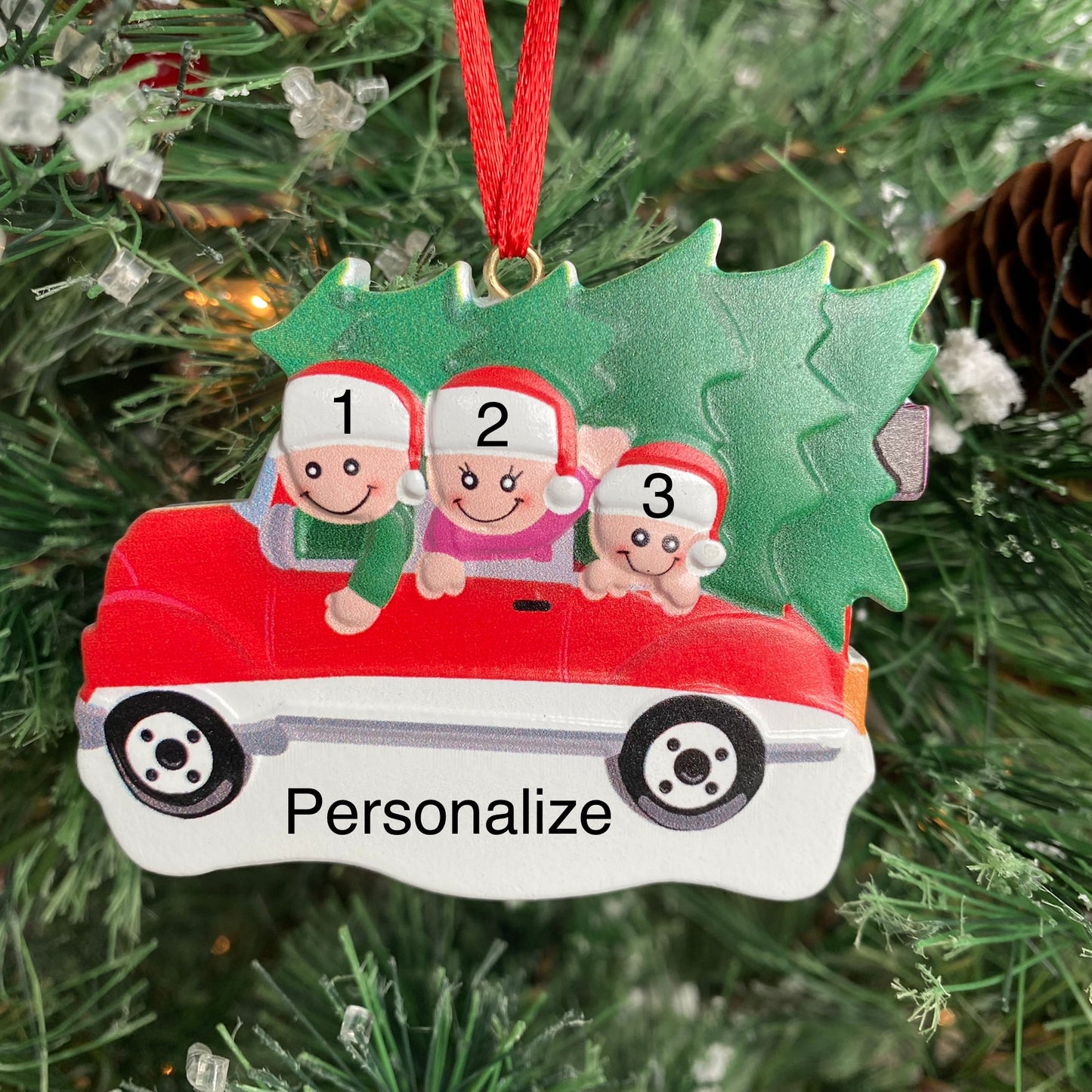 Family Christmas Tree Car Ornament (Clearance)