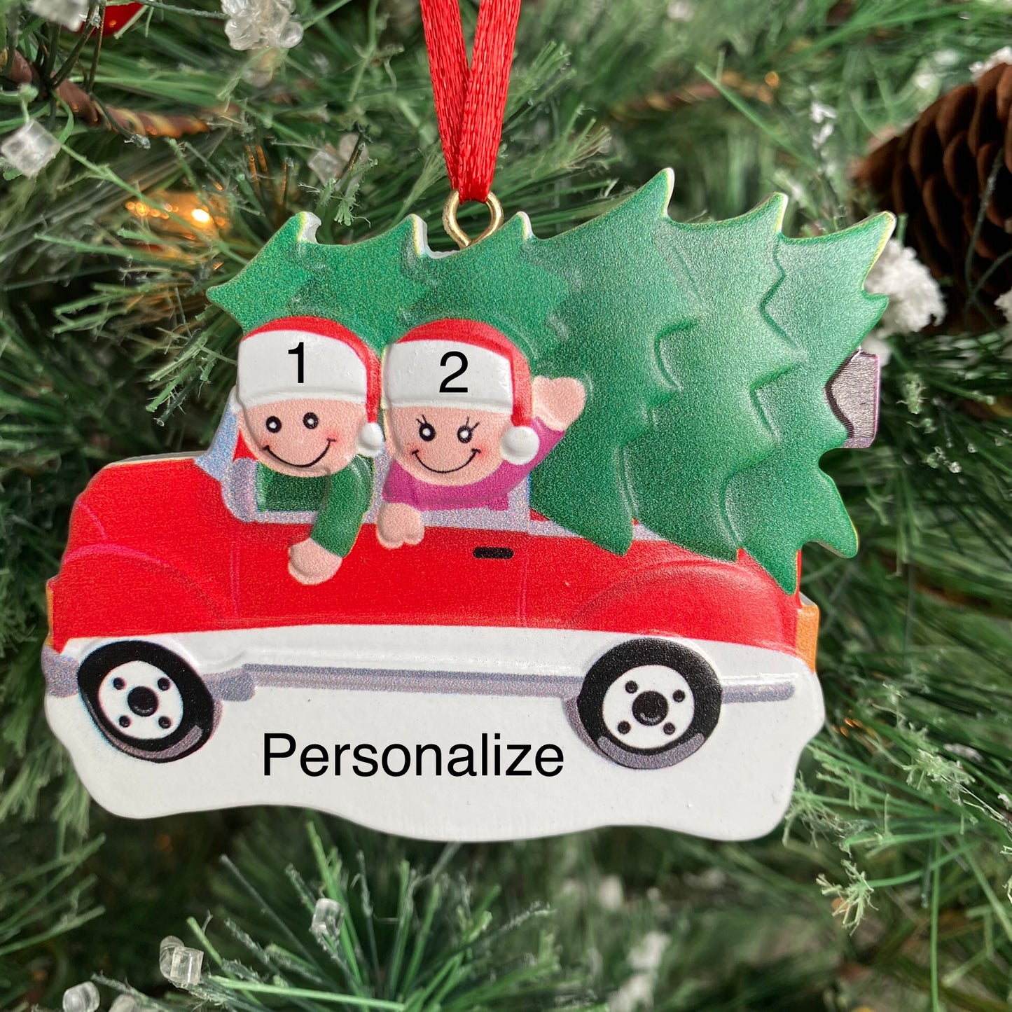 Family Christmas Tree Car Ornament (Clearance)