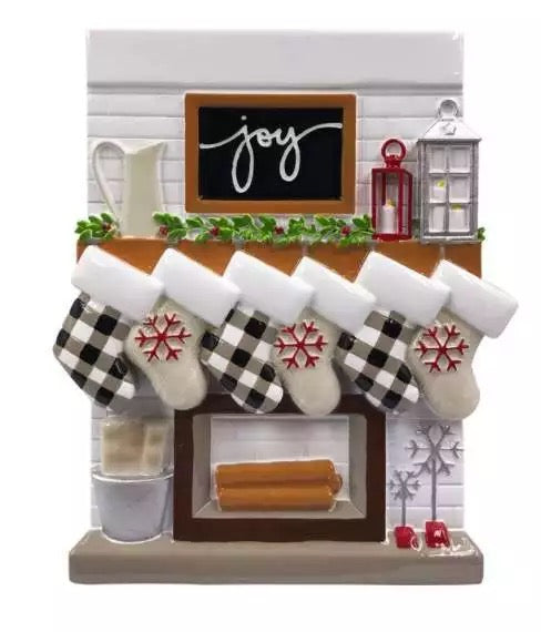 Stockings by the Fireplace family Ornament