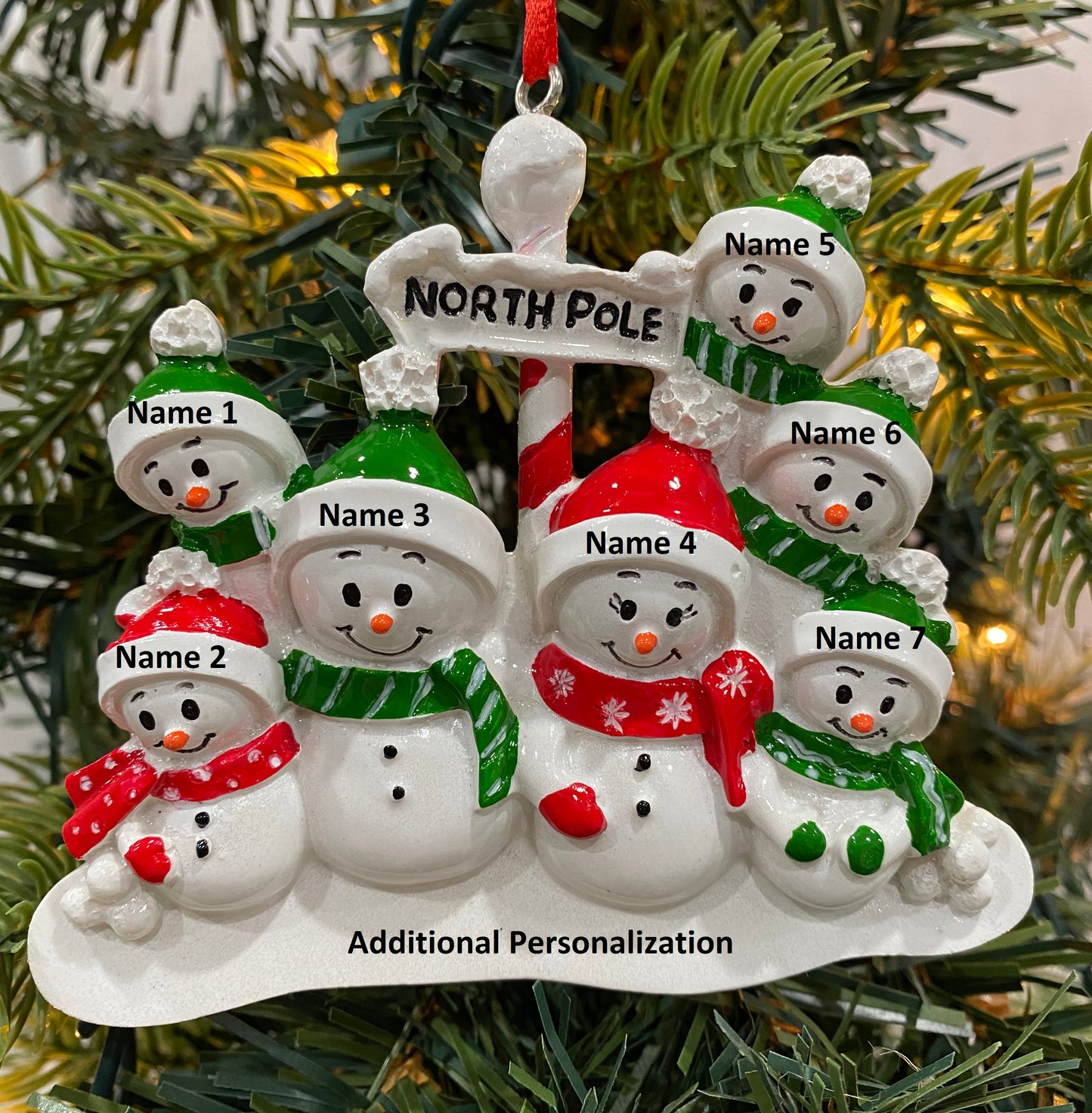 North Pole Snowman Family Ornament